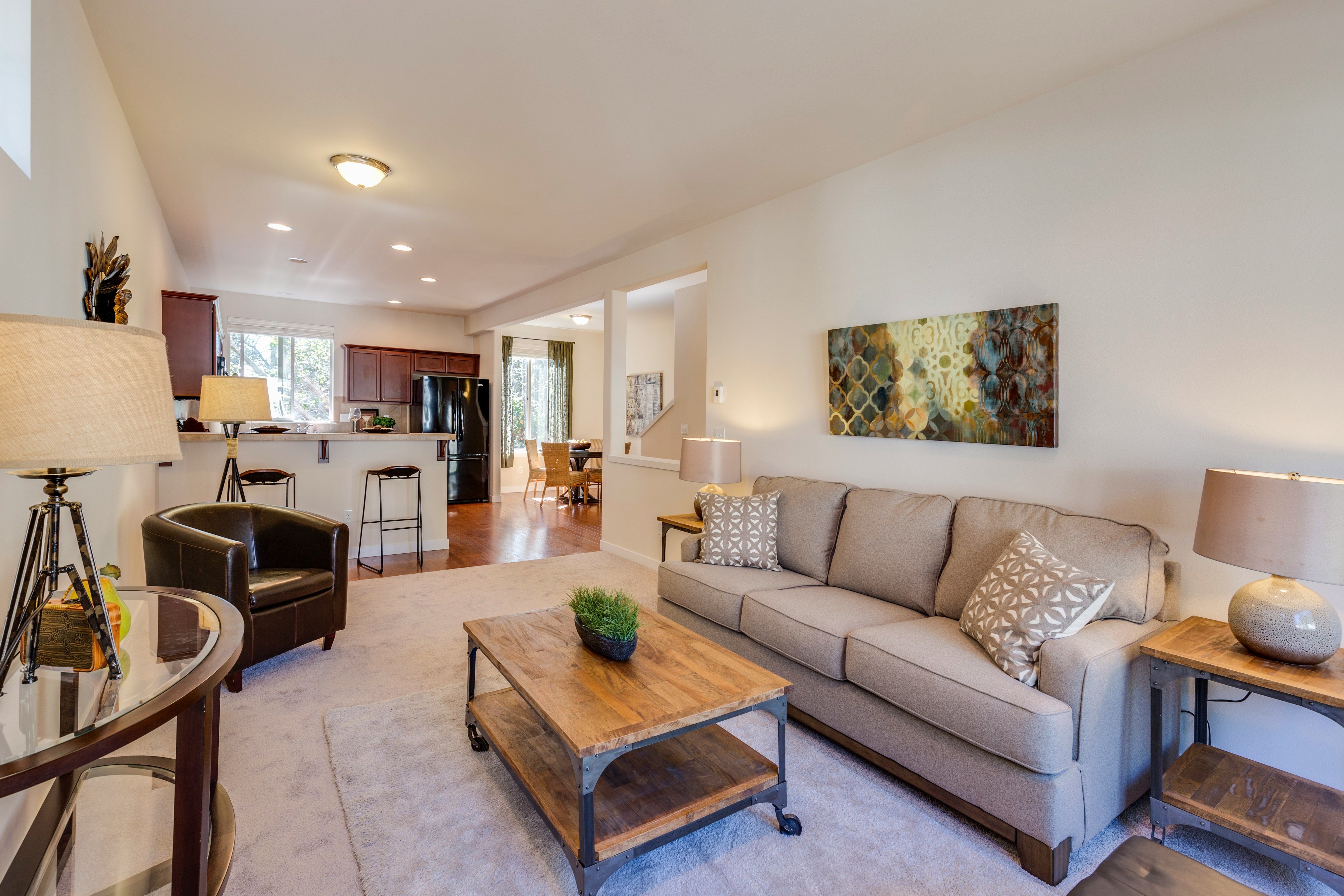 Bright furnished apartment interior
